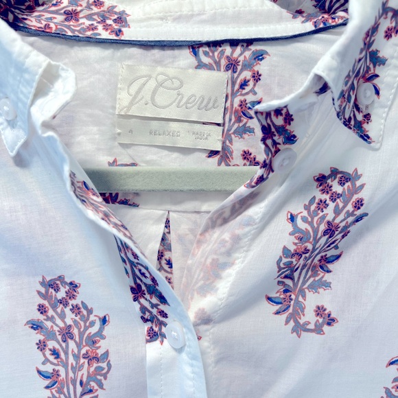 J Crew Blouse Block Print Blouse - Picture 2 of 5